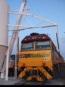 vertical conveyor for railroad applications